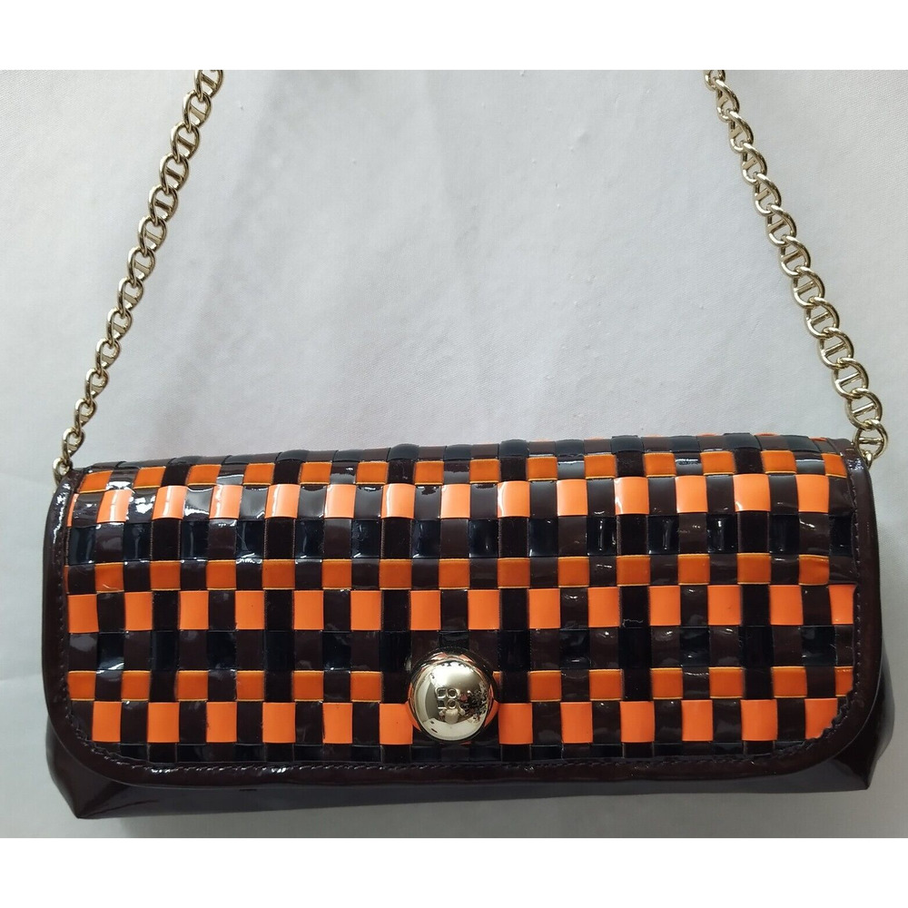 Kate Spade New York Orange Brown Patent Leather Chain Strap Hobo Shoulder Bag - Picture 2 of 16